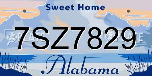 7SZ7829 Alabama License Plate