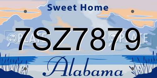 7SZ7879 Alabama License Plate
