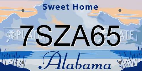 7SZA65 Alabama License Plate