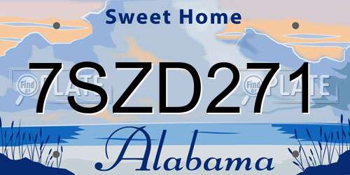 7SZD271 Alabama License Plate