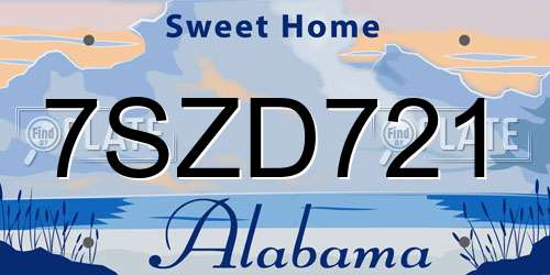 7SZD721 Alabama License Plate