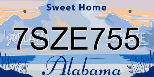 7SZE755 Alabama License Plate