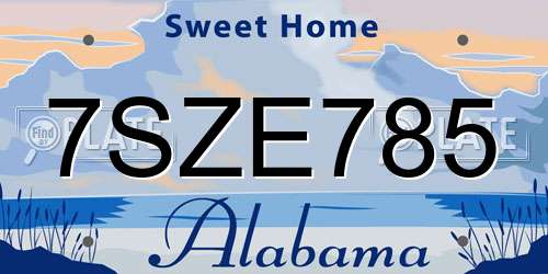 7SZE785 Alabama License Plate