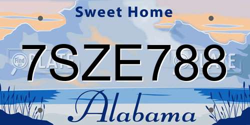 7SZE788 Alabama License Plate