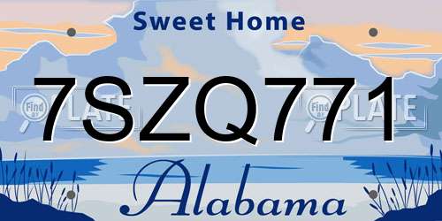 7SZQ771 Alabama License Plate