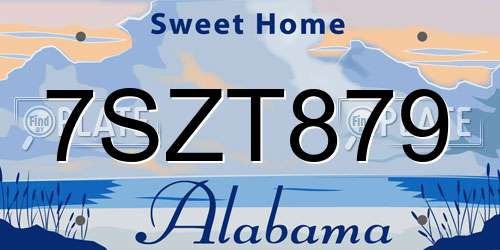 7SZT879 Alabama License Plate