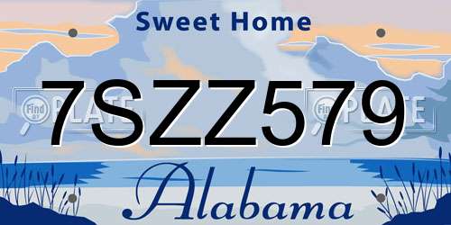 7SZZ579 Alabama License Plate