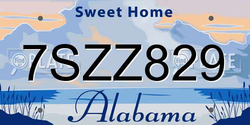 7SZZ829 Alabama License Plate