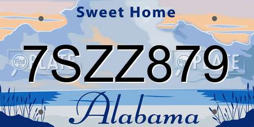 7SZZ879 Alabama License Plate