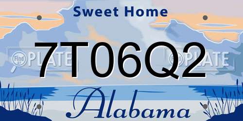 7T06Q2 Alabama License Plate
