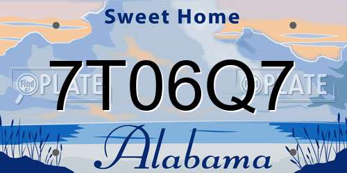 7T06Q7 Alabama License Plate