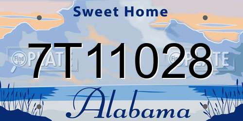 7T11028 Alabama License Plate