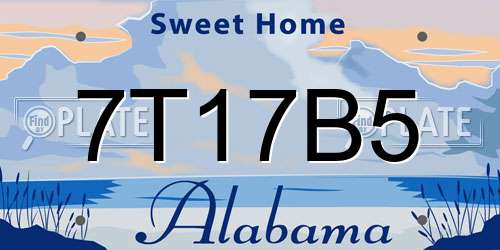 7T17B5 Alabama License Plate