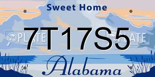 7T17S5 Alabama License Plate