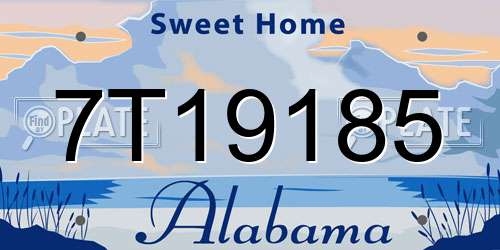 7T19185 Alabama License Plate