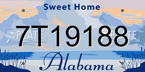 7T19188 Alabama License Plate