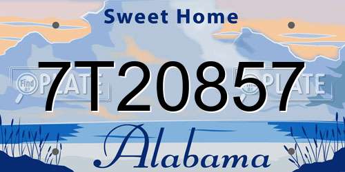 7T20857 Alabama License Plate