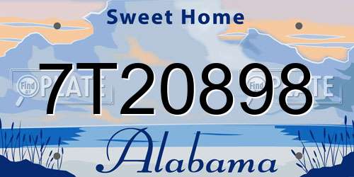 7T20898 Alabama License Plate