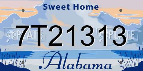 7T21313 Alabama License Plate