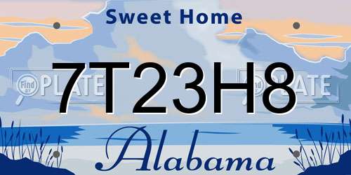 7T23H8 Alabama License Plate