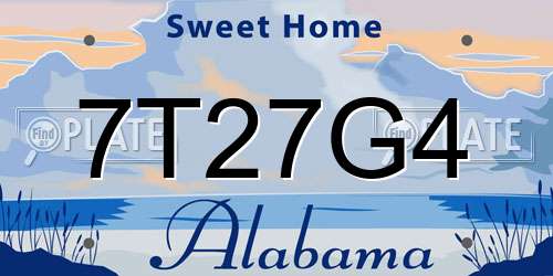 7T27G4 Alabama License Plate