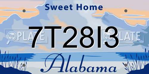 7T28I3 Alabama License Plate