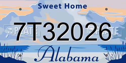 7T32026 Alabama License Plate