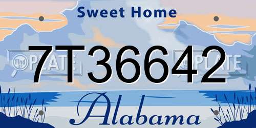 7T36642 Alabama License Plate
