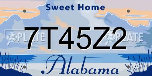7T45Z2 Alabama License Plate
