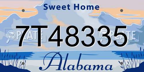 7T48335 Alabama License Plate