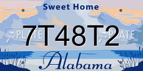 7T48T2 Alabama License Plate