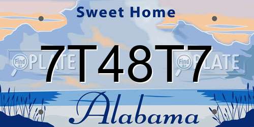 7T48T7 Alabama License Plate