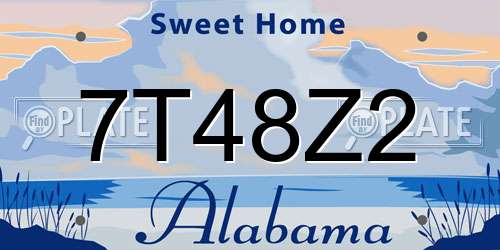 7T48Z2 Alabama License Plate