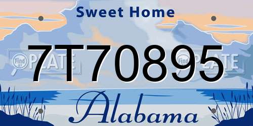 7T70895 Alabama License Plate
