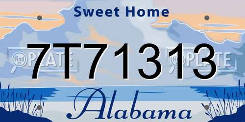 7T71313 Alabama License Plate