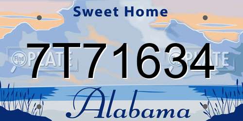 7T71634 Alabama License Plate