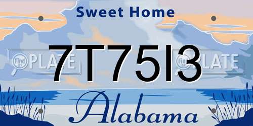 7T75I3 Alabama License Plate