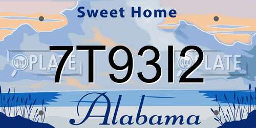 7T93I2 Alabama License Plate