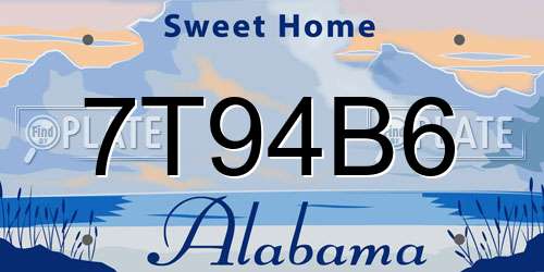 7T94B6 Alabama License Plate