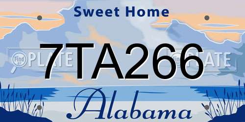 7TA266 Alabama License Plate