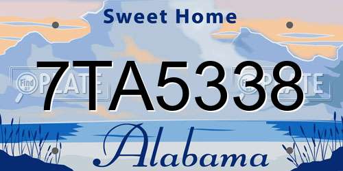 7TA5338 Alabama License Plate