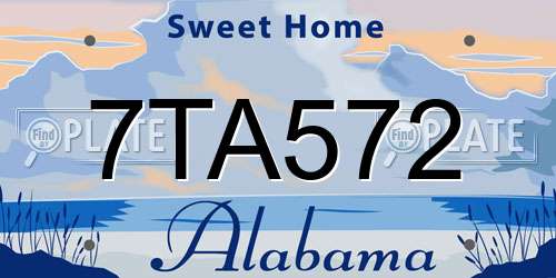7TA572 Alabama License Plate