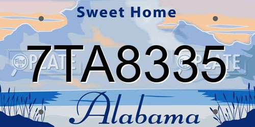 7TA8335 Alabama License Plate