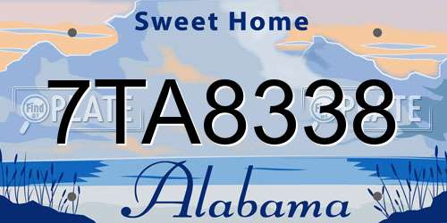 7TA8338 Alabama License Plate