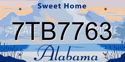 7TB7763 Alabama License Plate