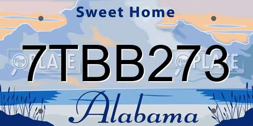 7TBB273 Alabama License Plate