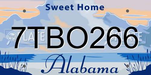 7TBO266 Alabama License Plate