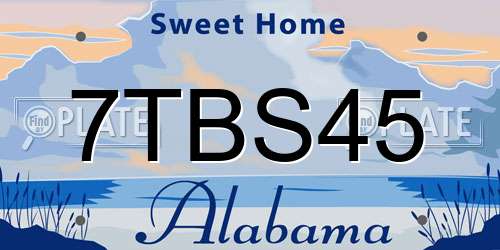 7TBS45 Alabama License Plate