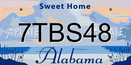 7TBS48 Alabama License Plate