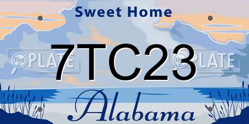 7TC23 Alabama License Plate